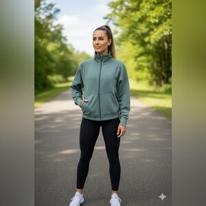 lululemon athletica light green Softstream zip up Jacket